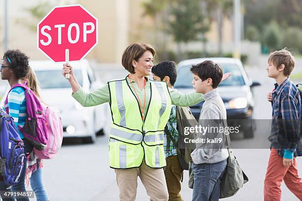 school crossing guard - lotse stock-fotos und bilder