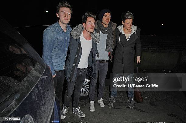 Andy Brown, Joel Peat, Adam Pitts and Ryan Fletcher from Lawson are seen on November 20, 2012 in London, United Kingdom.