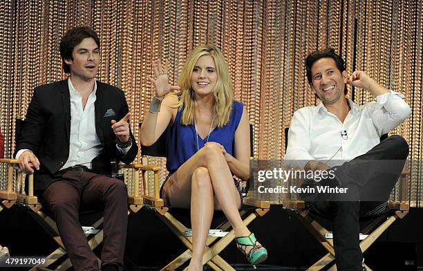 Actors Ian Somerhalder, Maggie Grace and Henry Ian Cusick appear onstage at The Paley Center Media's PaleyFest 2014 Honoring "Lost" 10th Anniversary...