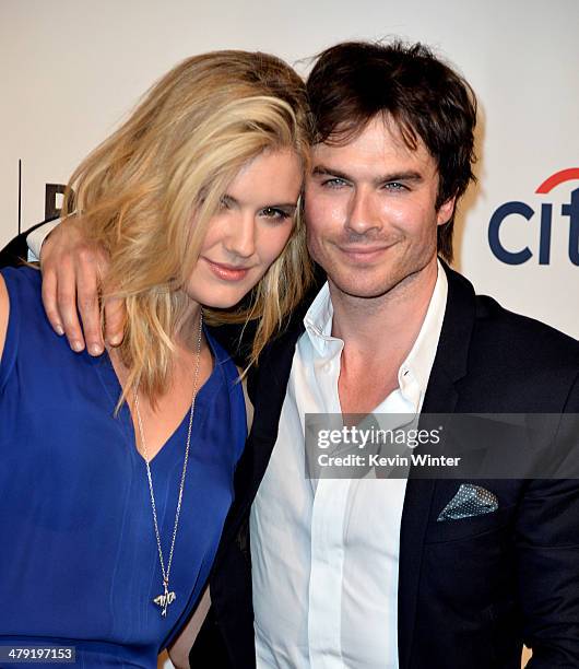 Actors Maggie Grace and Ian Somerhalder arrive at The Paley Center Media's PaleyFest 2014 Honoring "Lost" 10th Anniversary Reunion at the Dolby...