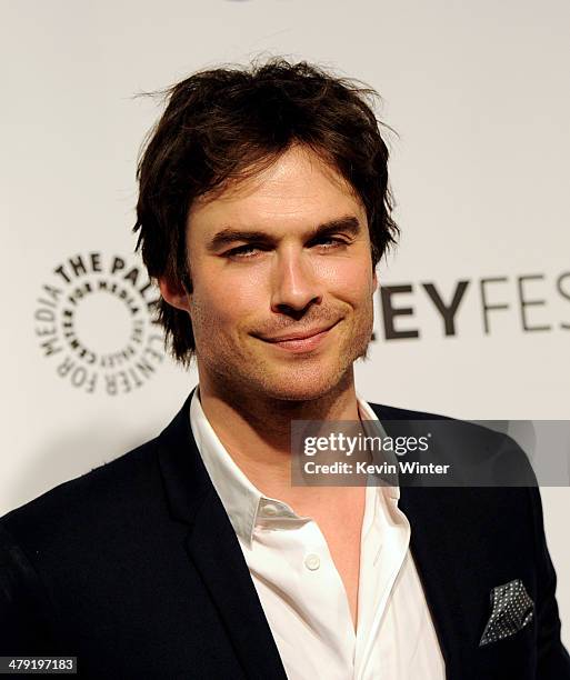 Actor Ian Somerhalder arrives at The Paley Center Media's PaleyFest 2014 Honoring "Lost" 10th Anniversary Reunion at the Dolby Theatre on March 16,...