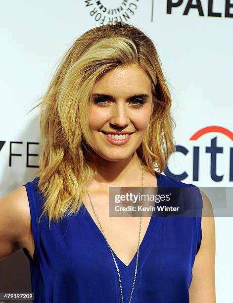 Actress Maggie Grace arrives at The Paley Center Media's PaleyFest 2014 Honoring "Lost" 10th Anniversary Reunion at the Dolby Theatre on March 16,...