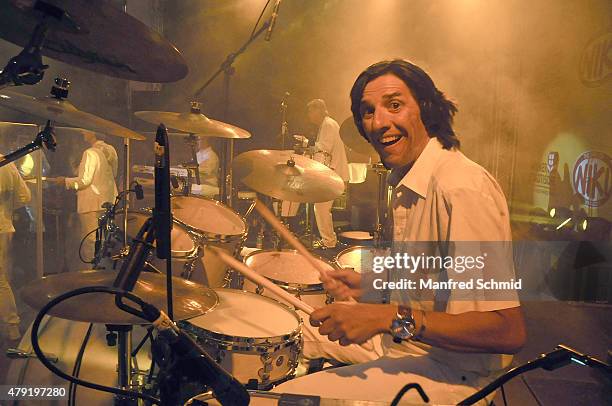 Siegfried Willmann of Nockalm Quintett performs on stage at Donauinselfest DIF 2015 on June 28, 2015 in Vienna, Austria.
