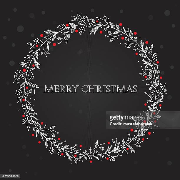 black xmas wreath - christmas crown stock illustrations