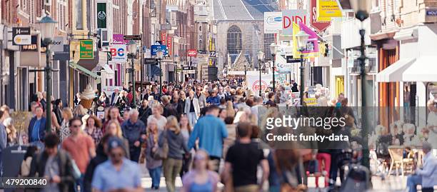 shopping street in western europe - netherlands stockfoto's en -beelden