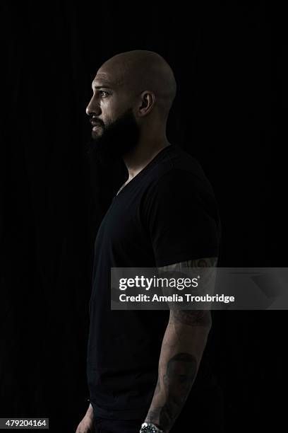 Footballer Tim Howard is photographed on October 21, 2014 in Liverpool, England.