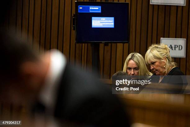 June Steenkamp at the Pretoria High Court on March 17 in Pretoria, South Africa. Oscar Pistorius, stands accused of the murder of his girlfriend,...