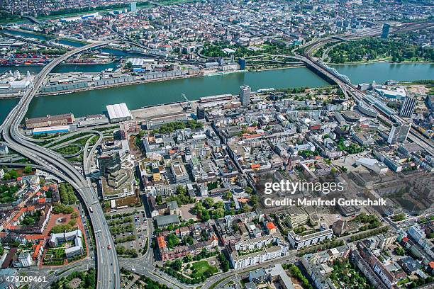 aerial view of ludwigshafen - mannheim stock-fotos und bilder