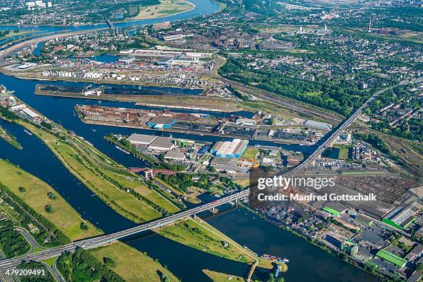 duisburg-ruhrort harbour - ruhr river stock pictures, royalty-free photos & images