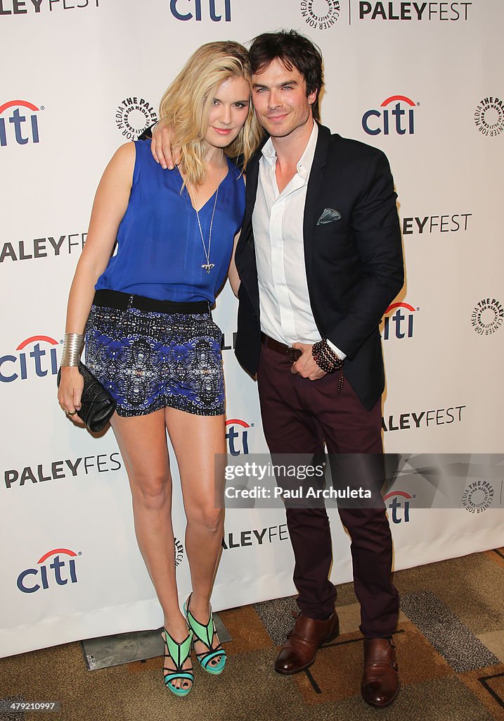 Actors Maggie Grace and Ian Somerhalder attend 2014 PaleyFest "Lost