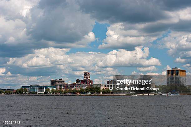 camden waterfront and delaware river - camden new jersey stock pictures, royalty-free photos & images