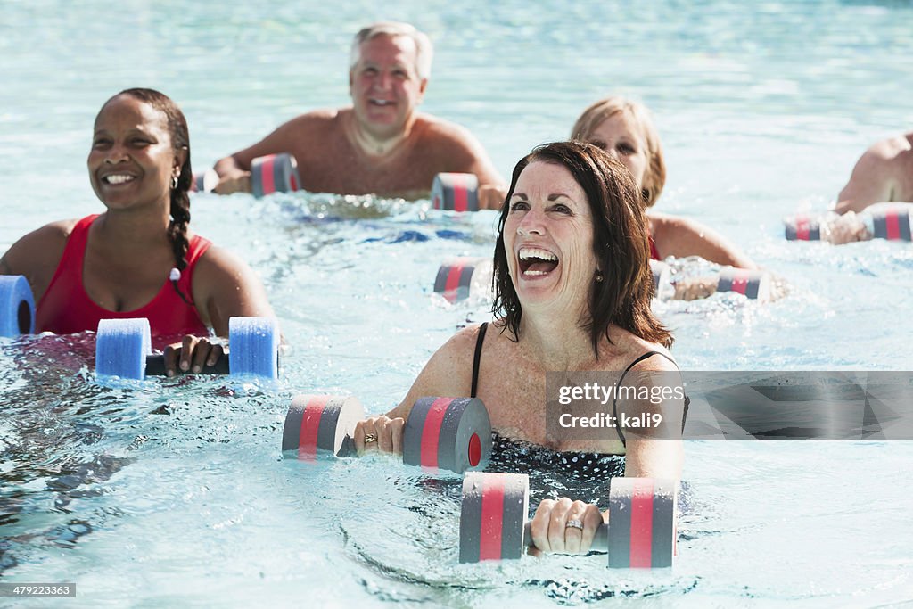 Water aerobics class