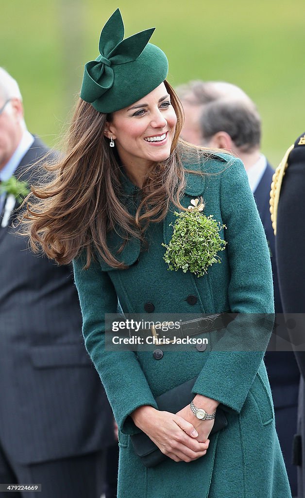 The Duke And Duchess Of Cambridge Attend The St Patrick's Day Parade At Mons Barracks, Aldershot