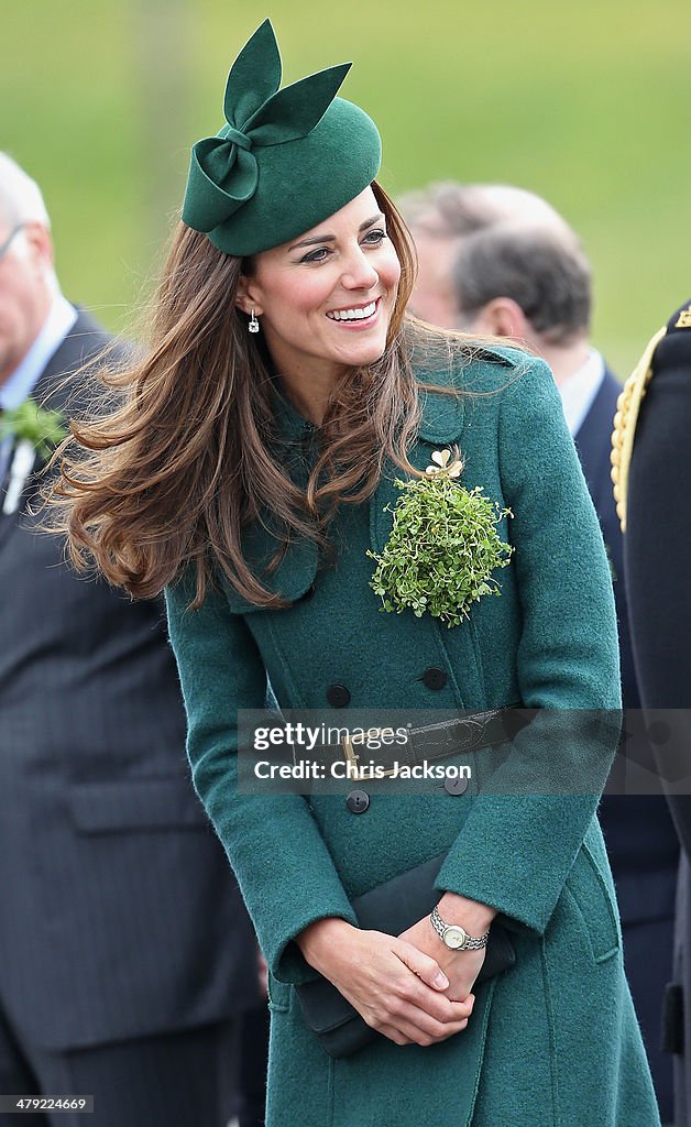 The Duke And Duchess Of Cambridge Attend The St Patrick's Day Parade At Mons Barracks, Aldershot