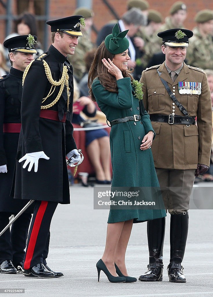The Duke And Duchess Of Cambridge Attend The St Patrick's Day Parade At Mons Barracks, Aldershot