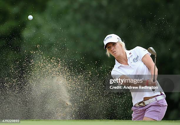 Melissa Reid of England in action during the first round of the ISPS Handa Ladies European Masters at The Buckinghamshire Golf Club on July 2, 2015...