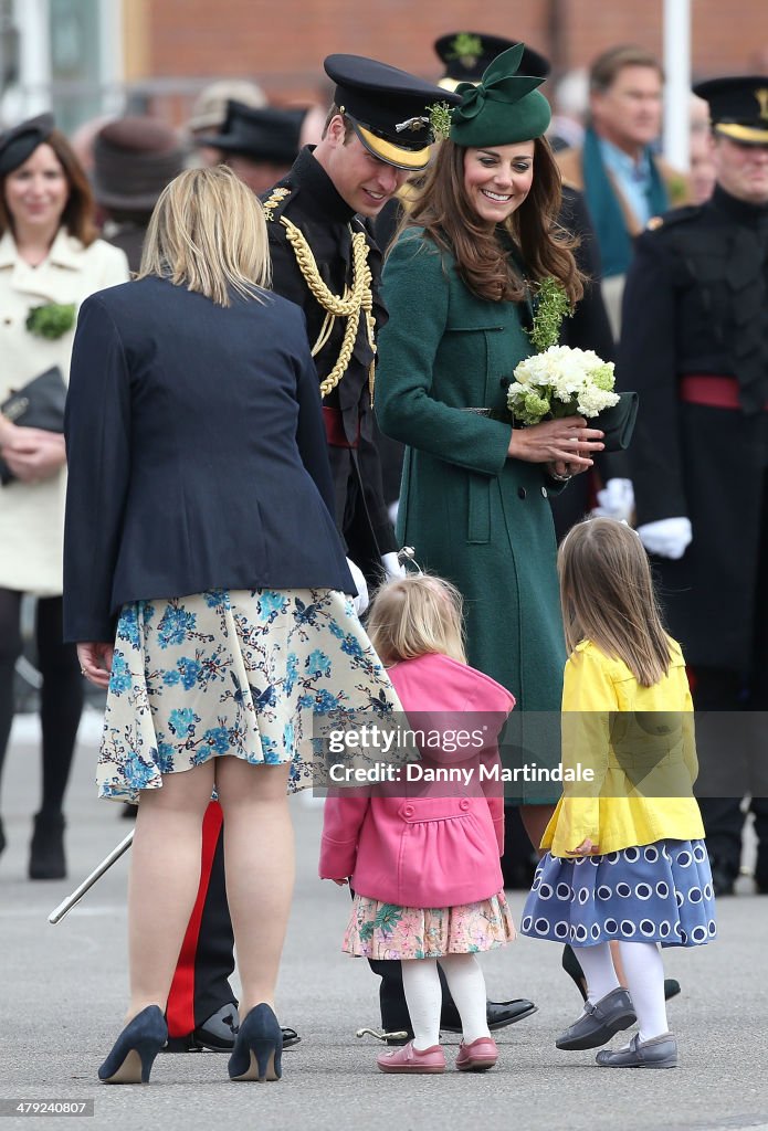The Duke And Duchess Of Cambridge Attend The St Patrick's Day Parade At Mons Barracks, Aldershot