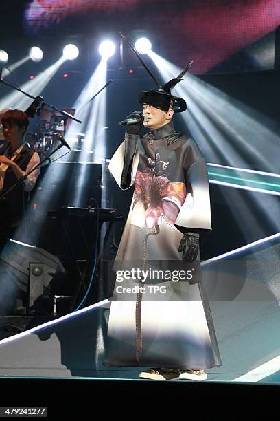 Singer Anthony Wong holds concert on Sunday March 16,2014 in Hogn Kong,China.