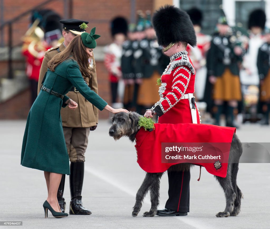 The Duke And Duchess Of Cambridge Attend The St Patrick's Day Parade At Mons Barracks, Aldershot