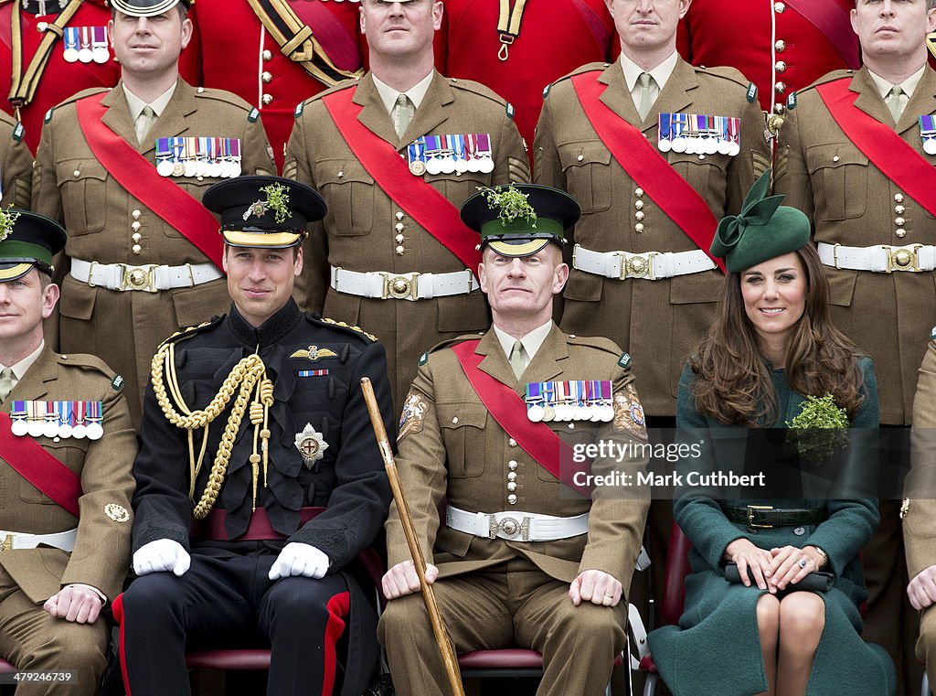 The Duke And Duchess Of Cambridge Attend The St Patrick's Day Parade At Mons Barracks, Aldershot