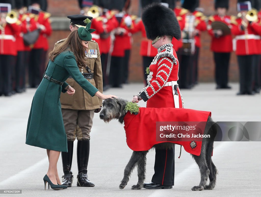 The Duke And Duchess Of Cambridge Attend The St Patrick's Day Parade At Mons Barracks, Aldershot