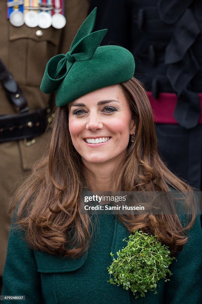 The Duke And Duchess Of Cambridge Attend The St Patrick's Day Parade At Mons Barracks, Aldershot