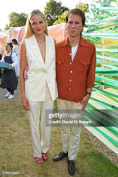 Gabriella Wilde and Alan Pownall attend The Serpentine Gallery summer party at The Serpentine Gallery on July 2, 2015 in London, England.