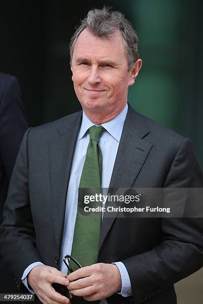 Former deputy speaker of the House of Commons Nigel Evans leaves Preston Crown Court, during a break, where he stands trial of alleged sexual...