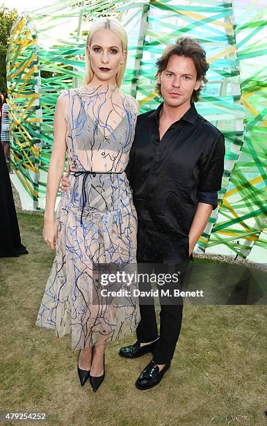 Poppy Delevingne and Christopher Kane attend The Serpentine Gallery summer party at The Serpentine Gallery on July 2, 2015 in London, England.