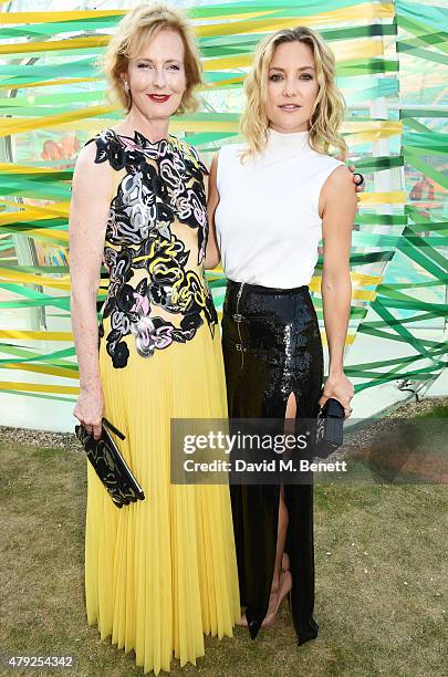 Co-Director of the Serpentine Gallery Julia Peyton Jones and Kate Hudson attend The Serpentine Gallery summer party at The Serpentine Gallery on July...