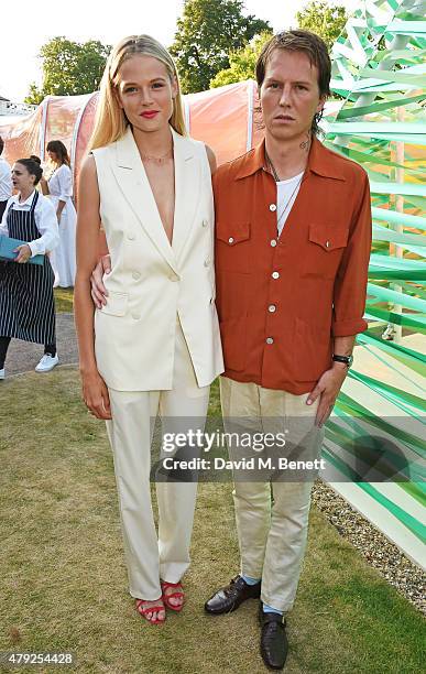 Gabriella Wilde and Alan Pownall attend The Serpentine Gallery summer party at The Serpentine Gallery on July 2, 2015 in London, England.