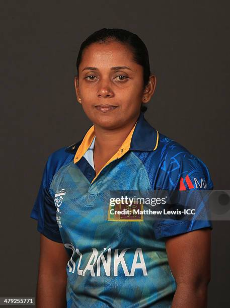 Chandima Gunaratne of Sri Lanka poses for a portrait during a Headshot session at the Ruposhi Bangla Hotel on March 17, 2014 in Dhaka, Bangladesh.