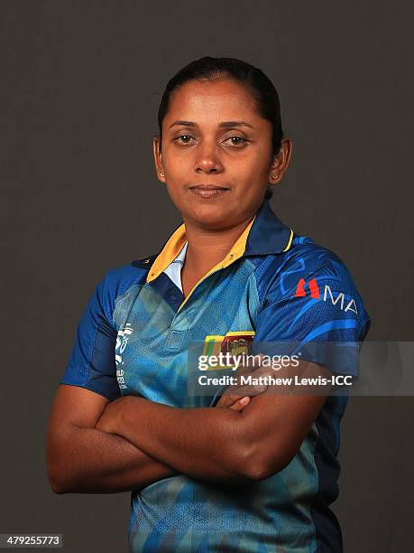 Chandima Gunaratne of Sri Lanka poses for a portrait during a Headshot session at the Ruposhi Bangla Hotel on March 17, 2014 in Dhaka, Bangladesh.