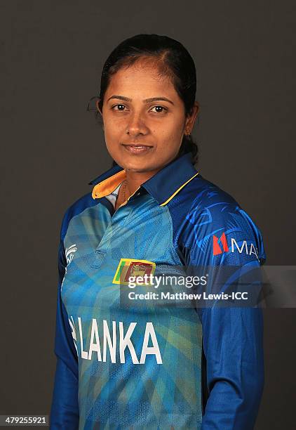 Inoka Ranaweera of Sri Lanka poses for a portrait during a Headshot session at the Ruposhi Bangla Hotel on March 17, 2014 in Dhaka, Bangladesh.