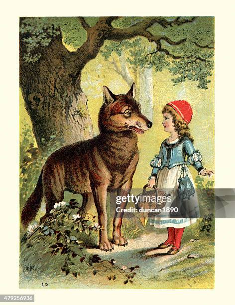 little red riding hood and the wolf - fairy tale 幅插畫檔、美工圖案、卡通及圖標