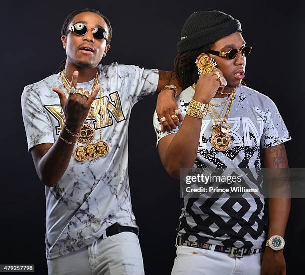 Quavo and Takeoff of the Group Migos attend at hot 107.9 Birthday Bash 20 at Philips Arena on June 20, 2015 in Atlanta, Georgia.
