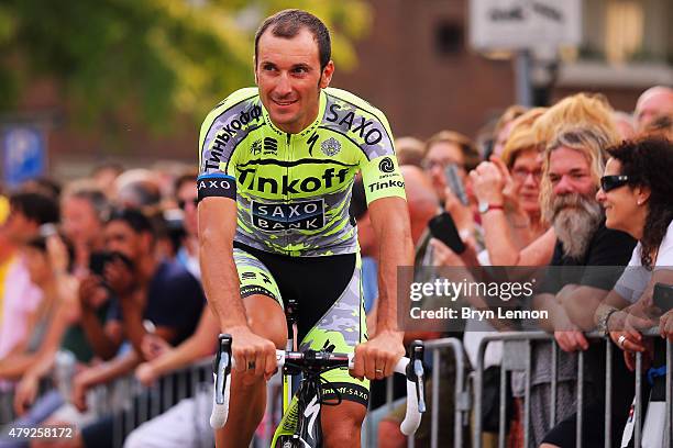 Ivan Basso of Italy and Tinkoff-Saxo attends the 2015 Tour de France Team Presentation, on July 2, 2015 in Utrecht. The 102nd Tour de France starts...