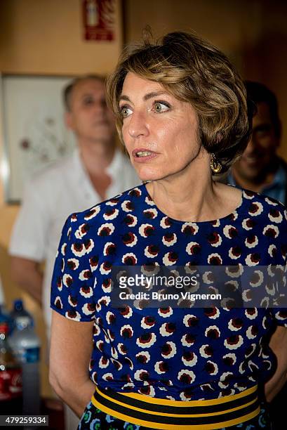 Marisol Touraine, French Minister of Social Affairs and Health visits a retirement home on July 2, 2015 in Lyon, France. Marisol Touraine visited the...