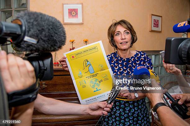 Marisol Touraine, French Minister of Social Affairs and Health visits a retirement home on July 2, 2015 in Lyon, France. Marisol Touraine visited the...