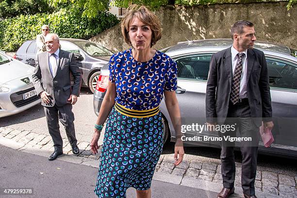 Marisol Touraine, French Minister of Social Affairs and Health visits a retirement home on July 2, 2015 in Lyon, France. Marisol Touraine visited the...