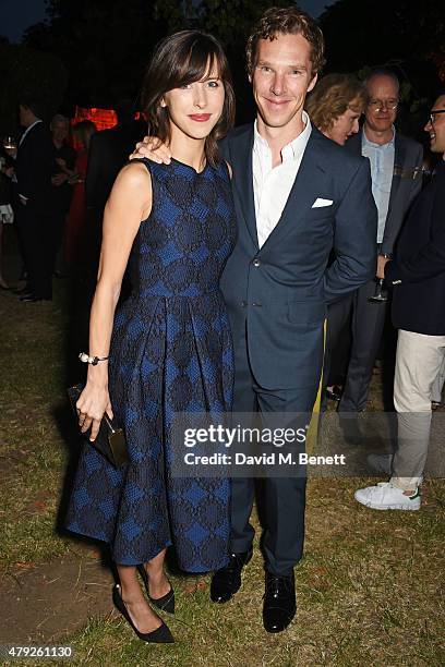 Sophie Hunter and Benedict Cumberbatch attend The Serpentine Gallery summer party at The Serpentine Gallery on July 2, 2015 in London, England.