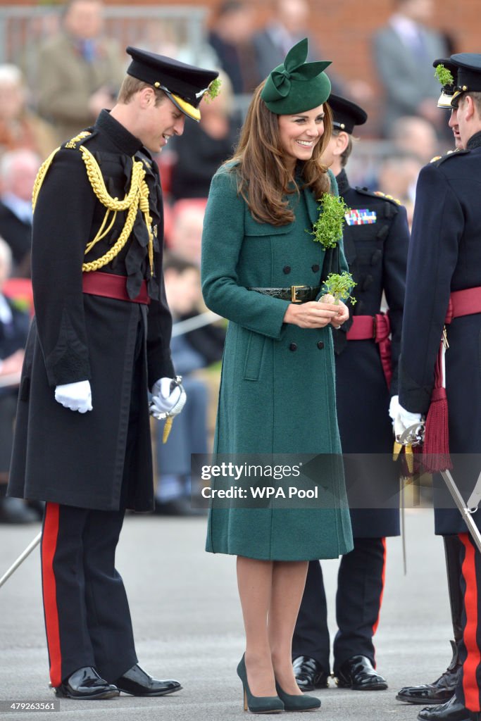 The Duke And Duchess Of Cambridge Attend The St Patrick's Day Parade At Mons Barracks, Aldershot