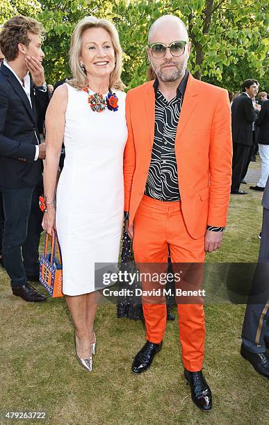 Lady Alison Myners and Gavin Turk attend The Serpentine Gallery summer party at The Serpentine Gallery on July 2, 2015 in London, England.