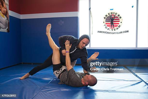 Michael Graves warms up before facing Jason Jackson during the filming of The Ultimate Fighter: American Top Team vs Blackzilians on February 26,...