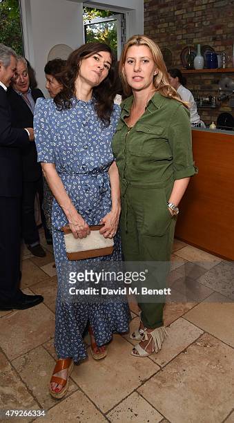 Bella Freud and Sara Buys attend a private party celebrating the launch of new novel "The Parrots" by Alexandra Shulman on July 2, 2015 in London,...