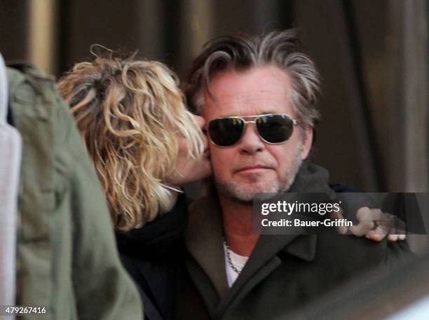 Meg Ryan and her boyfriend John Mellencamp are seen on February 14, 2011 in New York City.