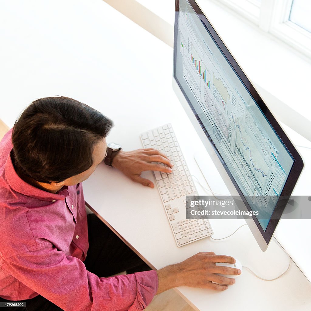 Businessman and Computer Monitor