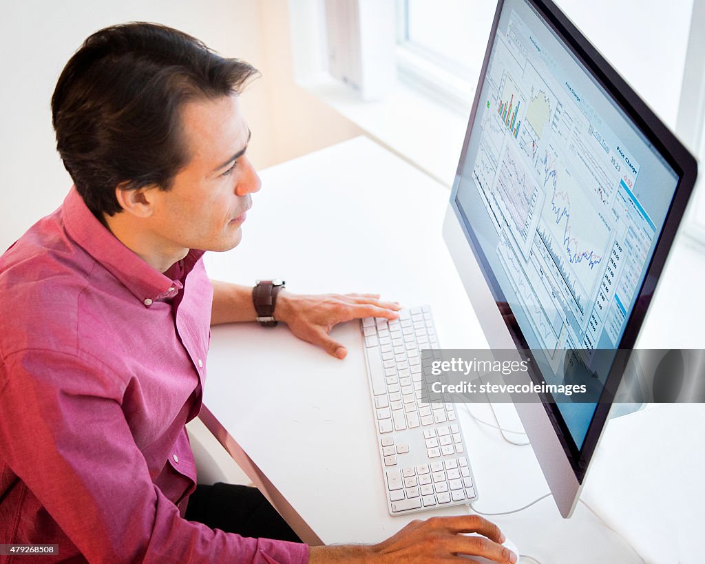 Businessman and Computer Monitor