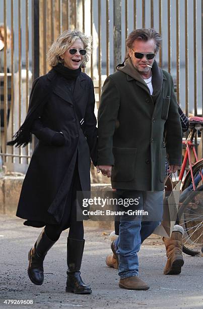 Meg Ryan and her boyfriend John Mellencamp are seen on February 14, 2011 in New York City.