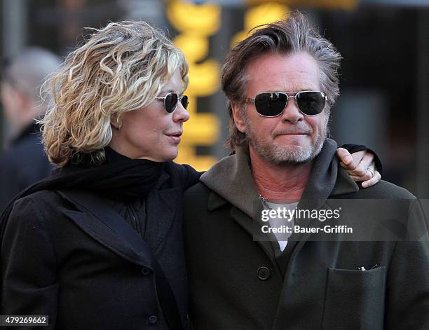 Meg Ryan and her boyfriend John Mellencamp are seen on February 14, 2011 in New York City.